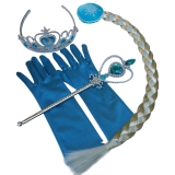 Amazon - Queen Elsa Princess Anna Magic Wand, Rhinestone Elsa Tiara, Hair Crown & Glove Girl Gift Set