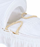 Mothercare White Moses Basket With Coverlet