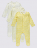 3 Pack Pure Cotton Baby Sleepsuit