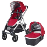 John Lewis - Uppababy Vista 2015 Pushchair and Carrycot, Denny Red