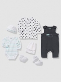 Vertbaudet - 6-Piece Boys Newborn Clothes Gift Set & Bag