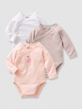 Vertbaudet - Girls Baby Bodysuits with Front Opening, button at the front