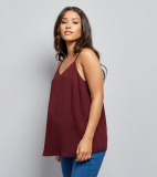 Maternity Red Lace Trim Back Cami Top