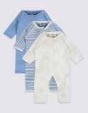 3 Pack Premature Pure Cotton Sleepsuits