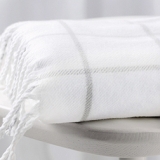 The White Company - The White Company Grey Check Blanket