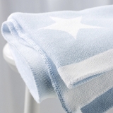 The White Company - The White Company Reversible Boys Blue Star Baby Blanket