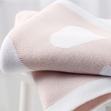 The White Company - The White Company Pink Reversible Heart Baby Blanket