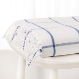 The White Company - The White Company Indigo Blue Check Baby Blanket