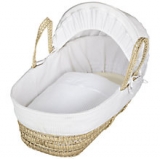 John Lewis - John Lewis Waffle Moses Basket, White