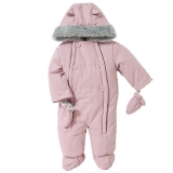 John Lewis - John Lewis Baby Wadded Snowsuit, Dusky Pink