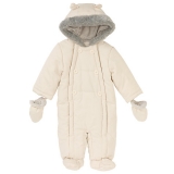 John Lewis - John Lewis Unisex Baby Wadded Snowsuit, Off White