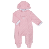 John Lewis - Baby Marl Wadded Pramsuit, Pink