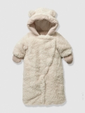 Vertbaudet - Newborn Faux Fur Convertible Snowsuit