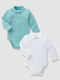 Vertbaudet - Long sleeve collar bodysuits