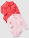 Vertbaudet - Girls long sleeved collar bodysuits