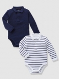 Vertbaudet - Boys long sleeved collar bodysuits