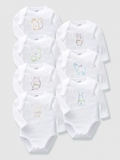 Vertbaudet - 7 White Unisex Multi-pack Baby Vests